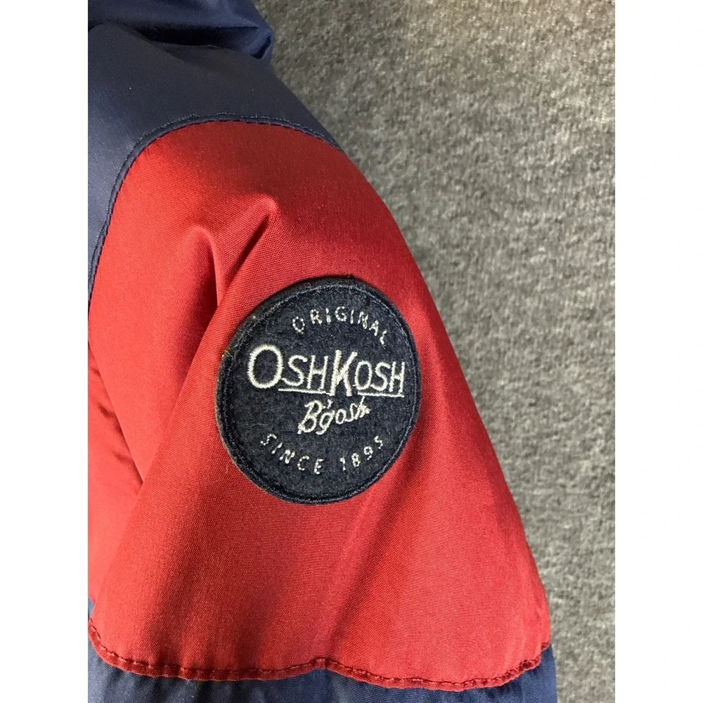 OshKosh B'gosh‎ Kids L7 Puffer Jacket Hooded Blue Red Winter Warm Sherpa Lined